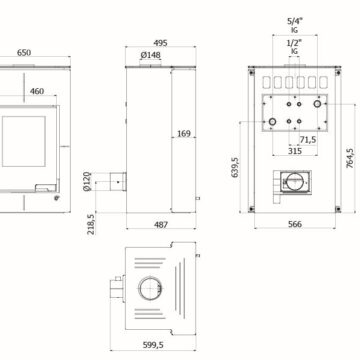 Vario Saporo 11/5kW šedá nákres